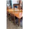 Image 2 : SET OF 8 SKOVBY DENMARK DINING CHAIRS, WITH BLACK LEATHER SEATS, SOLID WOOD DINING TABLE AND LEAF IS