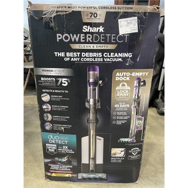 SHARK POWER DETECT CLEAN AND EMPTY CORDLESS STICK VACUUM - TESTED WORKING, RETAIL $749