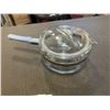 Image 2 : MALING HAND PANTED PLATE, AND COLLECTIBLE PYREX GLASS POT WITH BLUE GLASS HANDLE