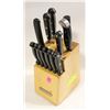 SET OF SABATIER KNIFE SET WITH BLOCK