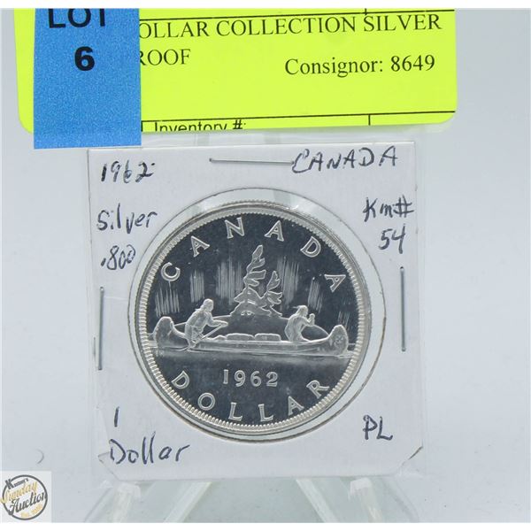CDN DOLLAR COLLECTION SILVER 1962 PROOF