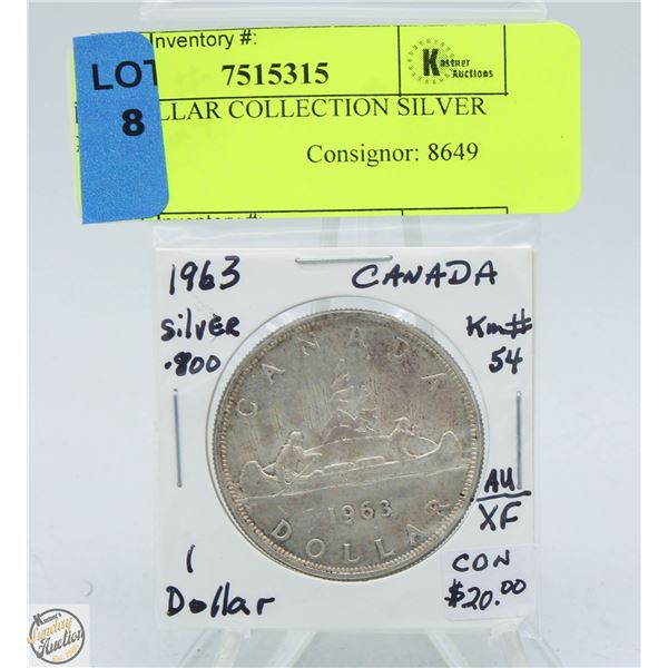 CDN DOLLAR COLLECTION SILVER 1963