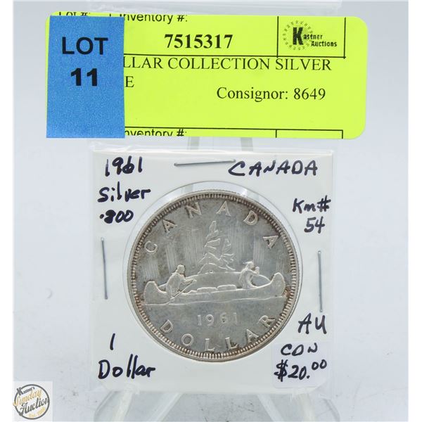 CDN DOLLAR COLLECTION SILVER 1961