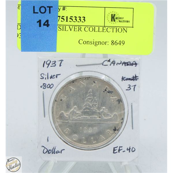CDN DOLLAR SILVER COLLECTION 1937