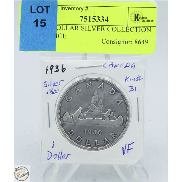 CDN DOLLAR SILVER COLLECTION 1936