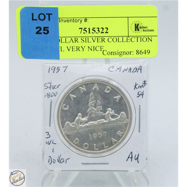 CDN DOLLAR SILVER COLLECTION 1957 3WL