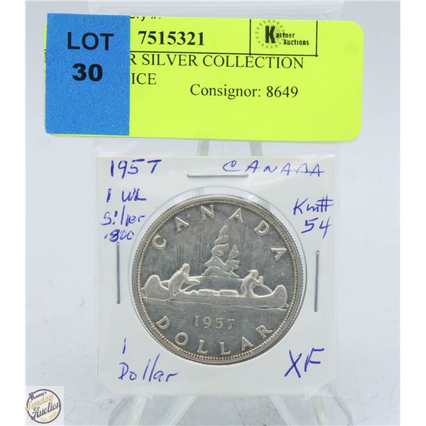 CDN DOLLAR SILVER COLLECTION 1957