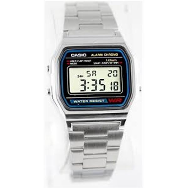 NEW CASIO DIGITAL STEEL BAND WATCH ALARM CHRONO
