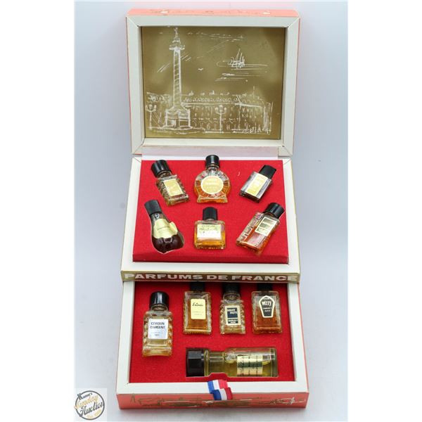 VINTAGE 11 PC FRANCE MINI PERFUMES