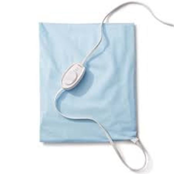 NEW WITH BOX SUNBEAM HEATING PAD STANDARD SZ BLUE