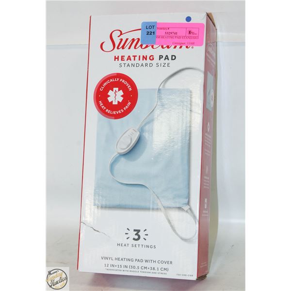 SUNBEAM HEATING PAD STANDARD SIZE
