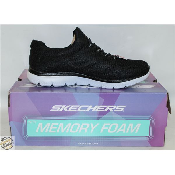 SKETCHERS WIDE FIT SUMMITS BLACK WOMENS 9