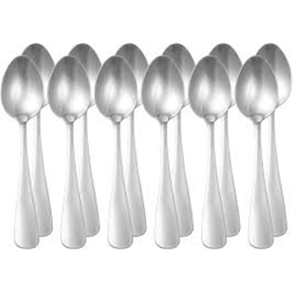 NEW AMAZON BASICS 12 PACK STAINLESS STEEL SPOONS