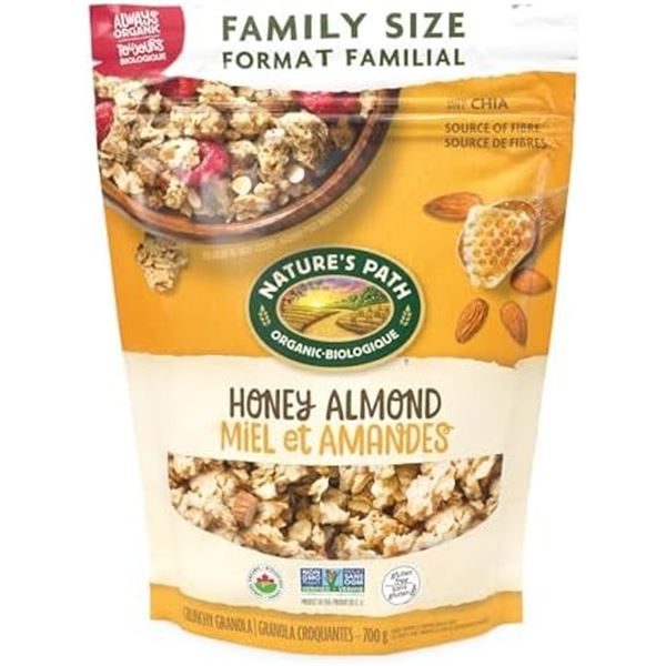 2 X 700G BAGS OF NATURE'S PATH HONEY ALMOND