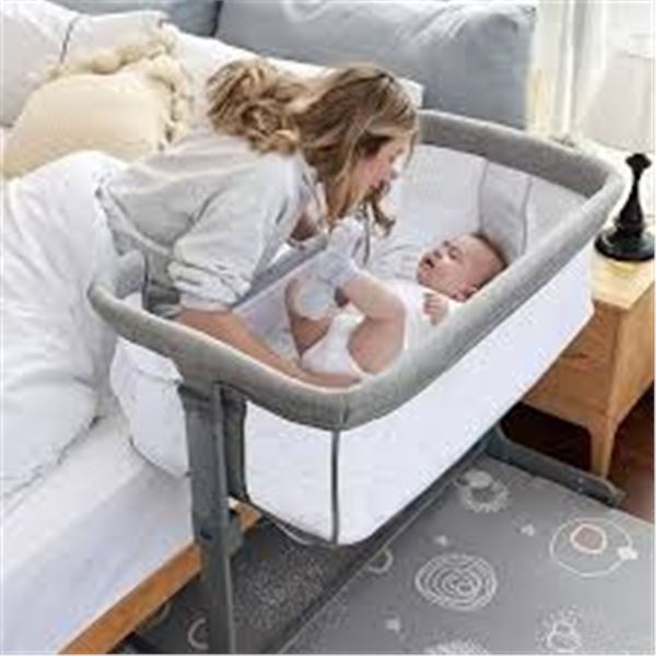 NEW TCBUNNY 2-IN-1 BABY CRIB BED BEDSIDE SLEEPER