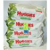 224 HUGGIES NATURAL CARE WIPES (4 PACKS OF 56)