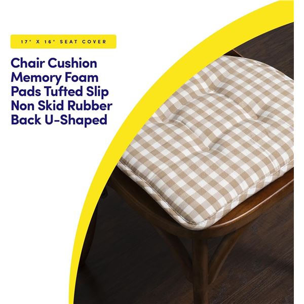 PAIR OF BRAND NEW SWEET HOME CHECKERED CHAIR PADS