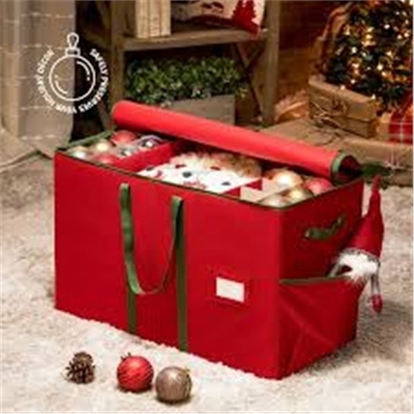 BRAND NEW ZOBER ORNAMENT STORAGE BOX RED