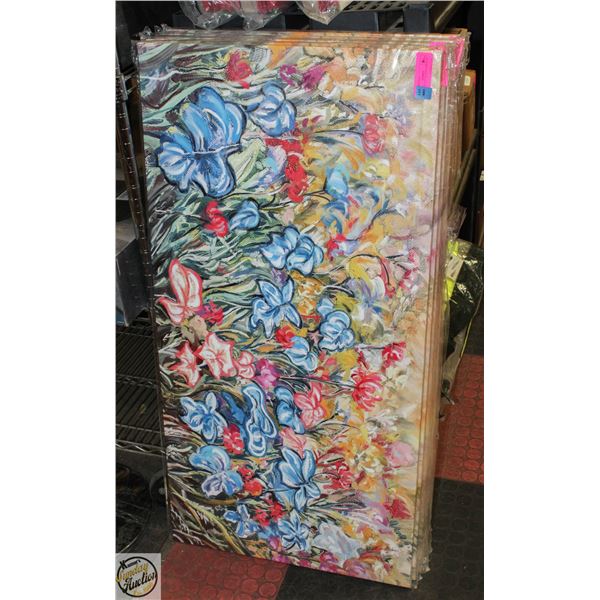 NEW 39 X 19.5" FLOWER PAINTING