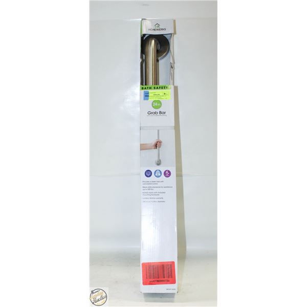 NEW WITH BOX HOMEWERKS 24" BATH SAFETY GRAB BAR