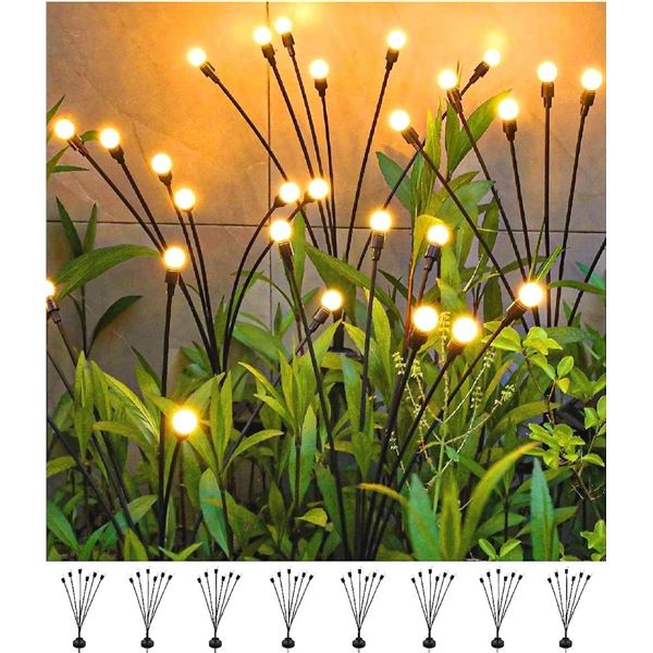 8 NEW 6 LED SOLAR FIREFLY LIGHTS