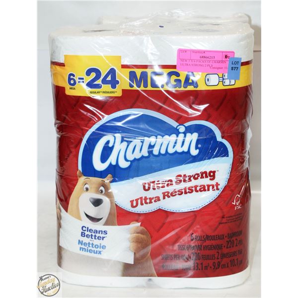 NEW 3 X 6 PACKS OF CHARMIN ULTRA STRONG 2 PLY
