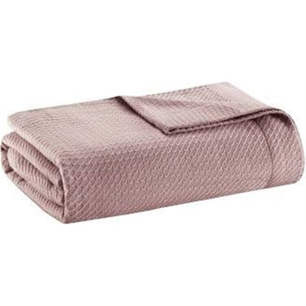 NEW MADISON PARK EGYPTIAN COTTON ROSE BLANKET