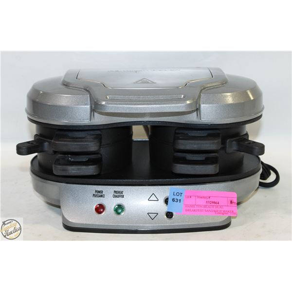 HAMILTON BEACH DUAL BREAKFEST SANDWICH MAKER