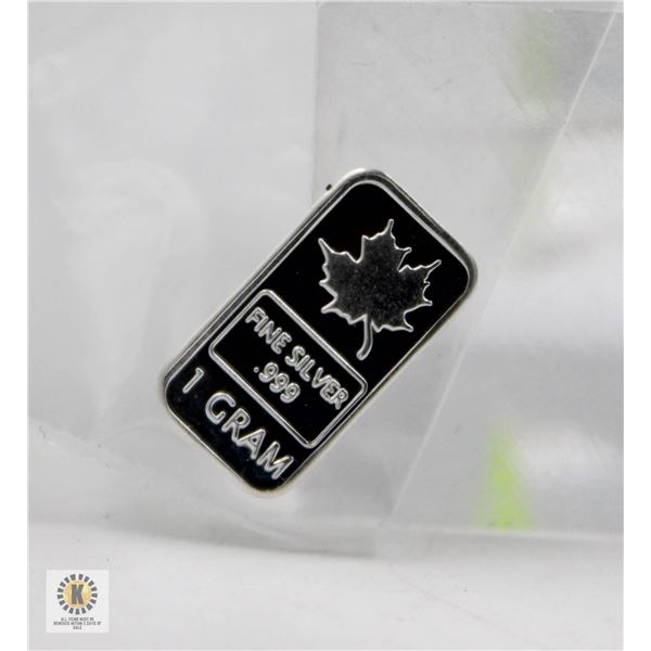 1 GRAM SILVER MAPLE BAR