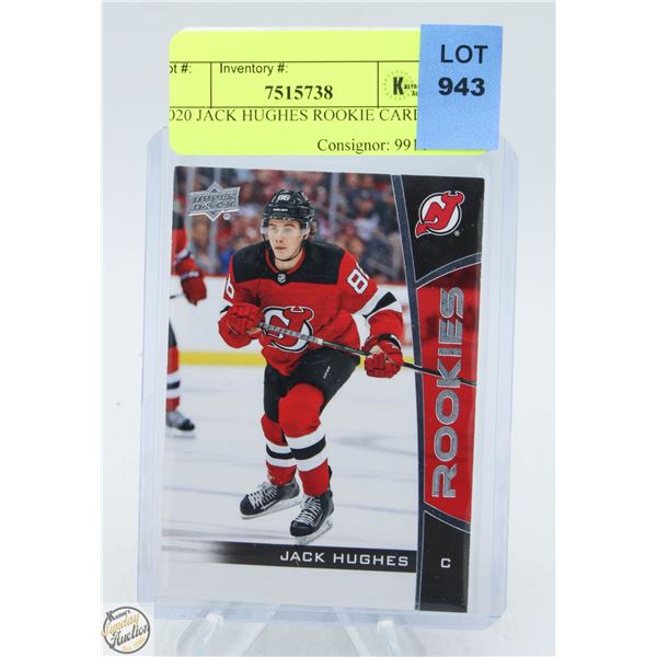 2020 JACK HUGHES ROOKIE CARD