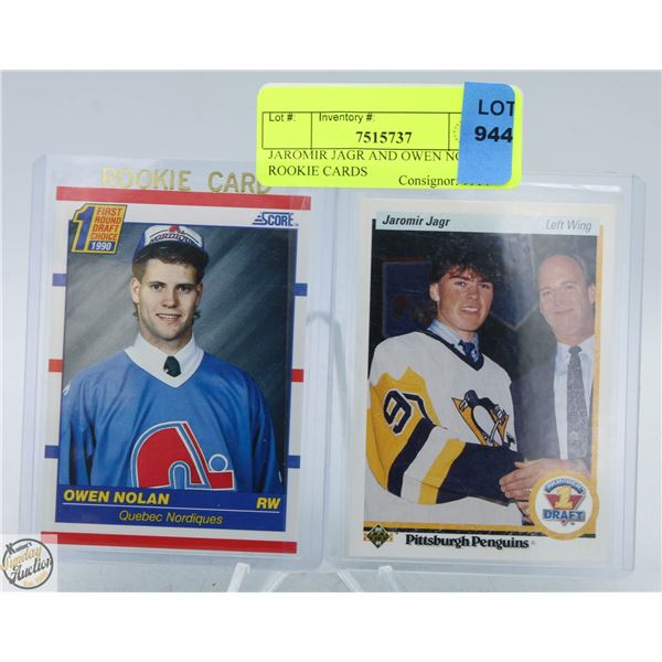 JAROMIR JAGR AND OWEN NOLAN ROOKIE CARDS