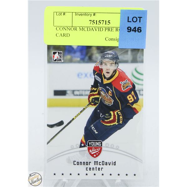CONNOR MCDAVID PRE ROOKIE CARD