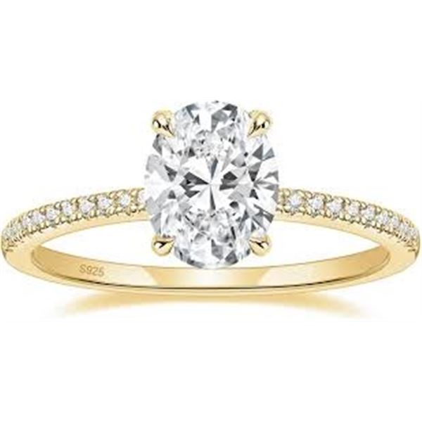 NEW EAMTI STERLING SILVER GOLD ENGAGEMENT RING