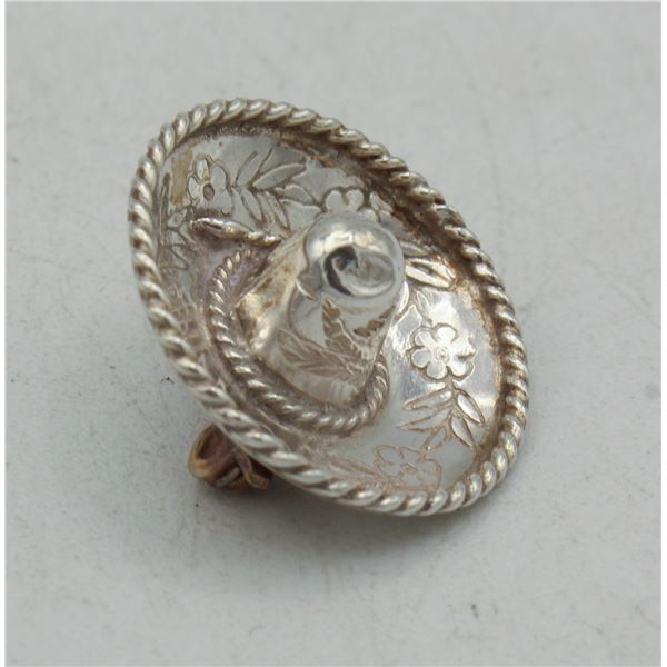 STERLING SILVER SOMBRERO BROOCH