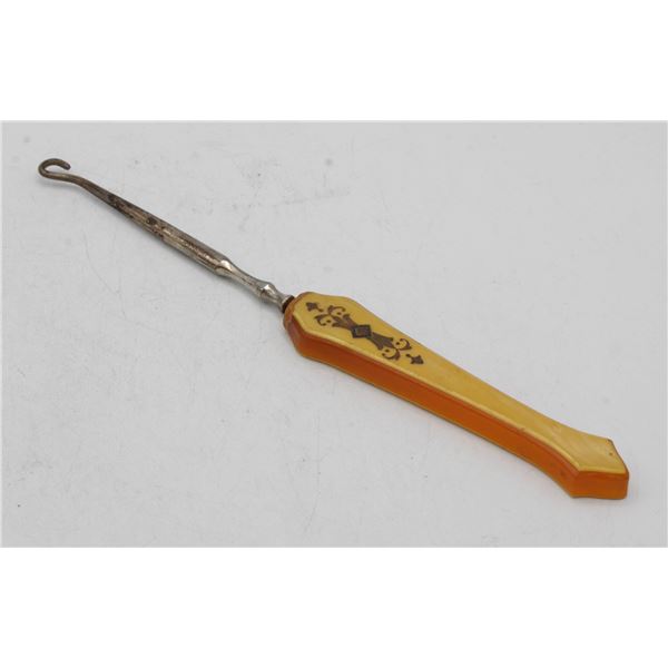 ANTIQUE BAKELITE SHOE BUTTON HOOK