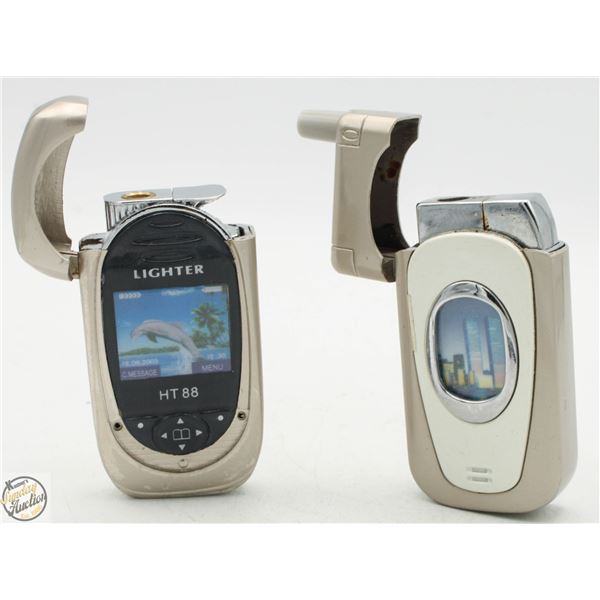 LOT OF 2 NOVELTY CELLPHONE BUTANE LIGHTERS