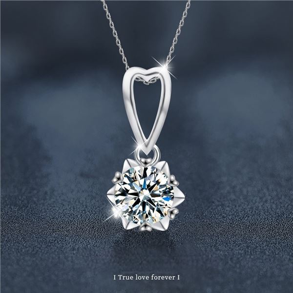 1 CT GRA CERTIFIED ROUND BRILLIANT 925S NECKLACE
