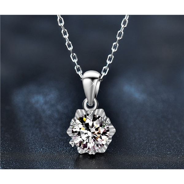1 CT GRA CERTIFIED ROUND BRILLIANT 925S NECKLACE