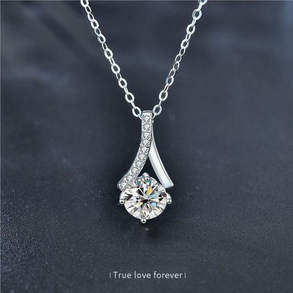 1 CT GRA CERTIFIED ROUND BRILLIANT 925S NECKLACE