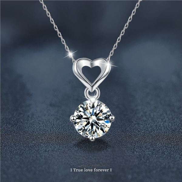 1 CT GRA CERTIFIED ROUND BRILLIANT 925S NECKLACE