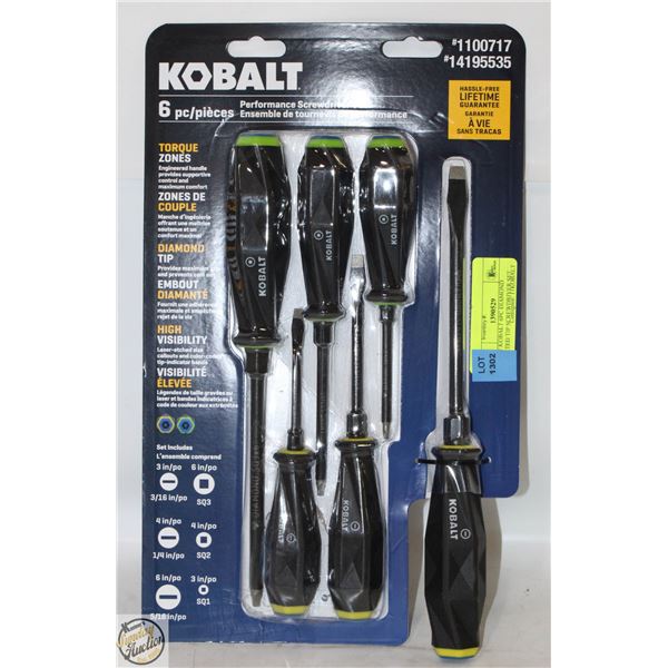 NEW KOBALT 6PC DIAMOND COATED TIP SCREWDRIVER SET