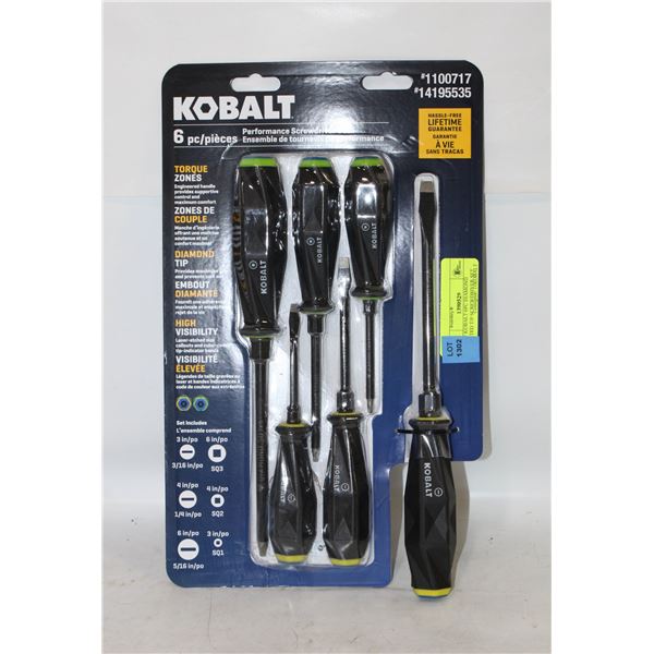 NEW KOBALT 6PC DIAMOND COATED TIP SCREWDRIVER SET