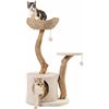 Image 1 : NEW KONELCA MODERN SMALL CAT TREE REAL WOOD POST