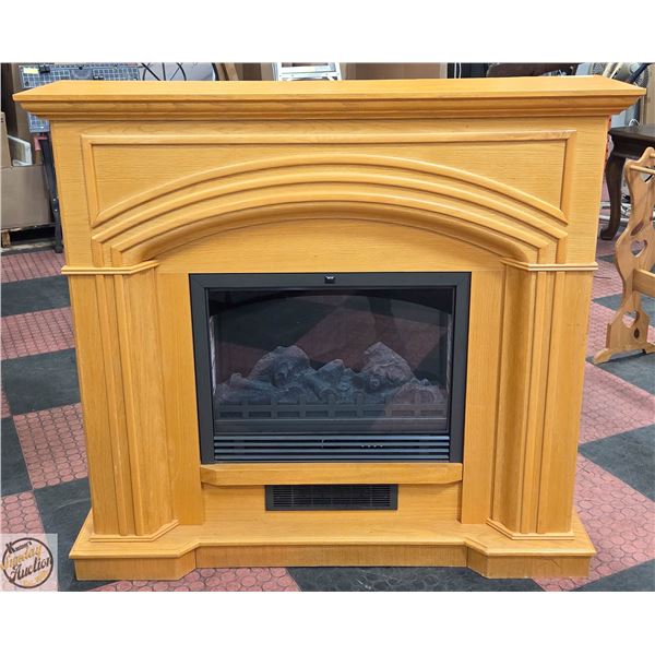 BLONDE WOOD ELECTRIC FIREPLACE 47" X 12" X 44"