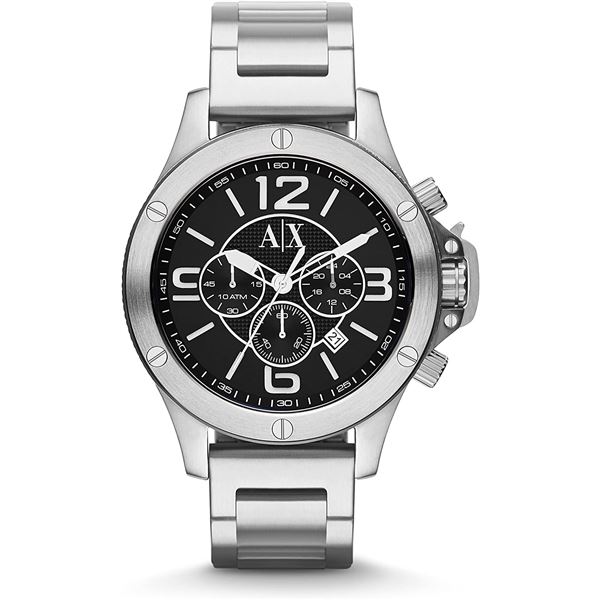 NEW ARMANI EXCHANGE SILVER/BLACK WATCH