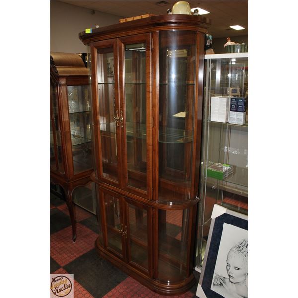 4 SHELF CURIO CABINET H-71.5" W-12" L-42"