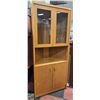 CORNER CABINET WITH GLASS DOORS H-74" W-16"