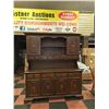 DARK BROWN WOOD BUFFET AND HUTCH