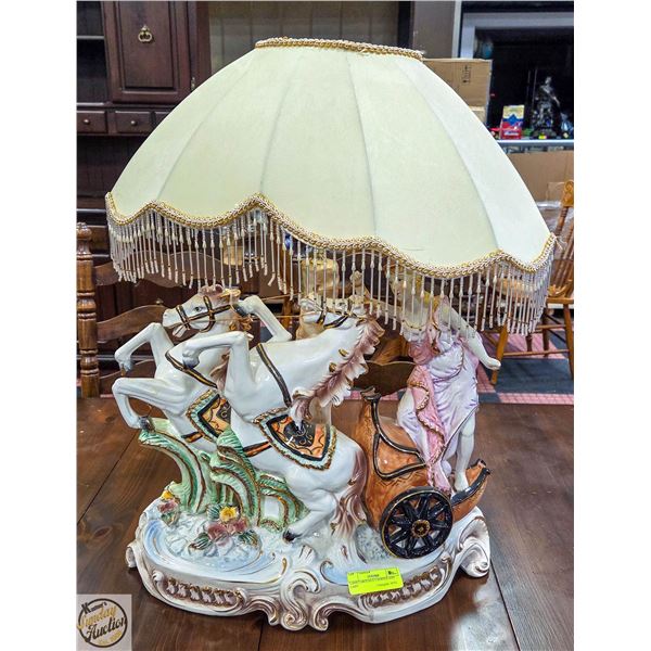 CAPODIMONTE STYLE LAMP CAROUSEL VICTORIAN LADY +
