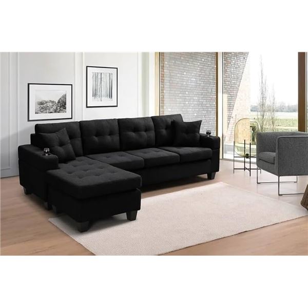 BRAND NEW BLACK TAPLEY SECTIONAL SOFA
